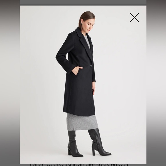 🐱Quince Classic Black Trench Coat - Picture 3 of 12